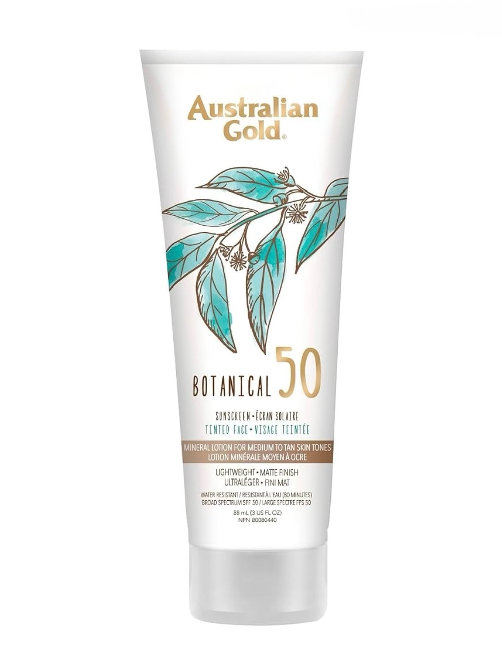 Australian Gold Botanical 50 Sunscreen tinted face